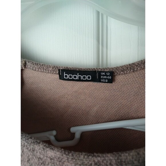 $ Boohoo Pink Heather Coldshoulder Pullover Top. Size 8 - Picture 4 of 9